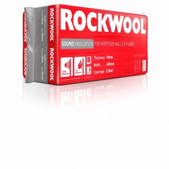 Rockwool Sound Insulation Slab 1200 x 600 x 70mm 5.76m²