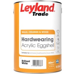 Hardwearing Acrylic Eggshell Paint Colour: Brilliant White