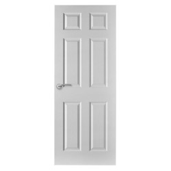 Colonial White Grained 6 Panel Pre-Finished Moulded FD30 Fire Door