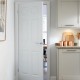 Colonial White Grained 6 Panel Pre-Finished Moulded FD30 Fire Door