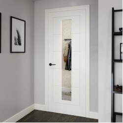 Linear White Smooth Moulded Glazed Door