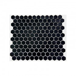 Black Hexagon Matt Mosaic Tile (2.3 x 2.3cm) 30 x 30cm