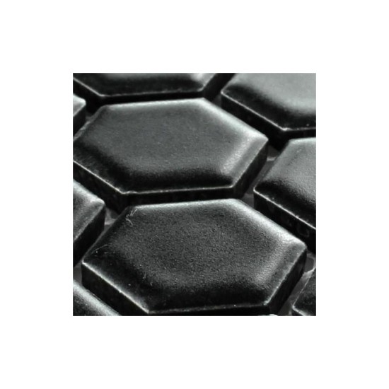 Black Hexagon Matt Mosaic Tile (2.3 x 2.3cm) 30 x 30cm