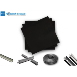 Black Suspended Ceiling Kit – Black Satin Spar 600x600mm Square Edge